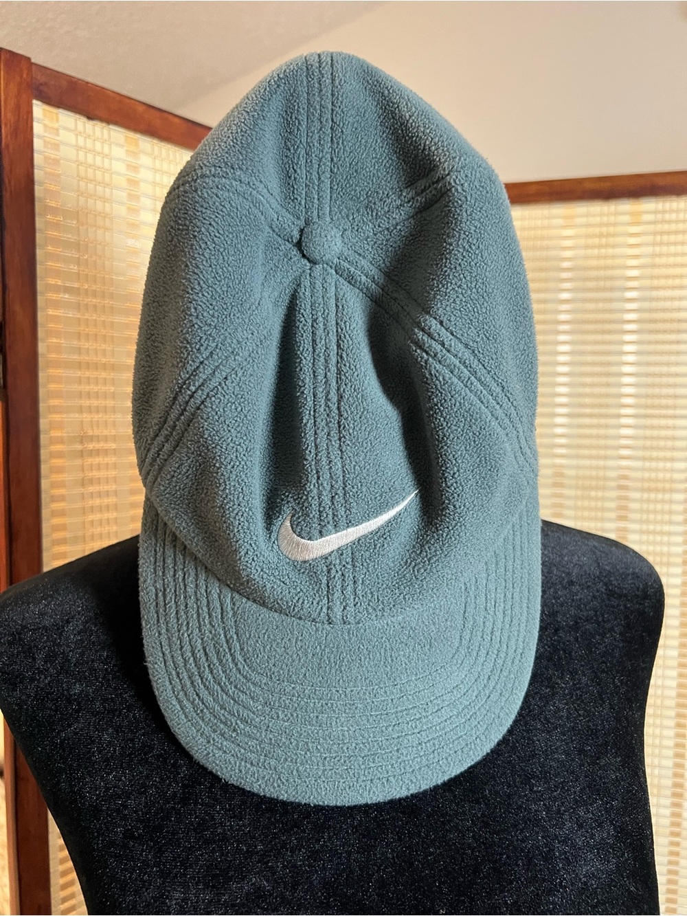 Vintage Nike Therma FIT Fleece Ear Flap Hat Cap Grey Swoosh Winter Y2K 90s